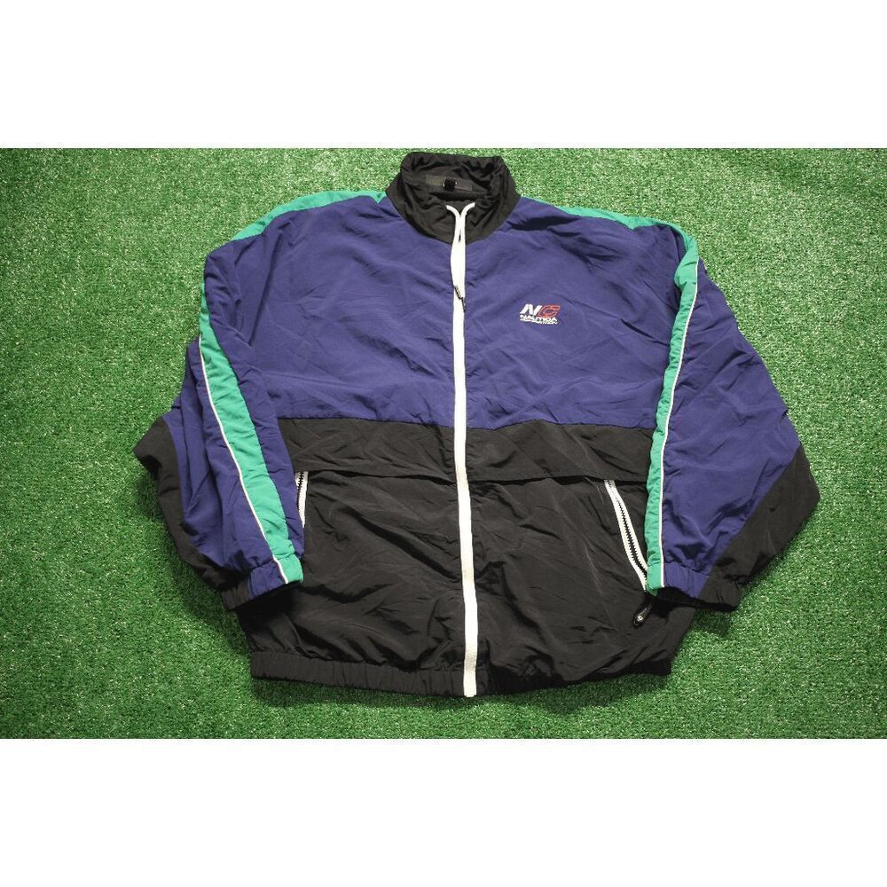 Nautica Competition Windbreaker Jacket Colorblock Vintage 90s Size US 6 EU 38